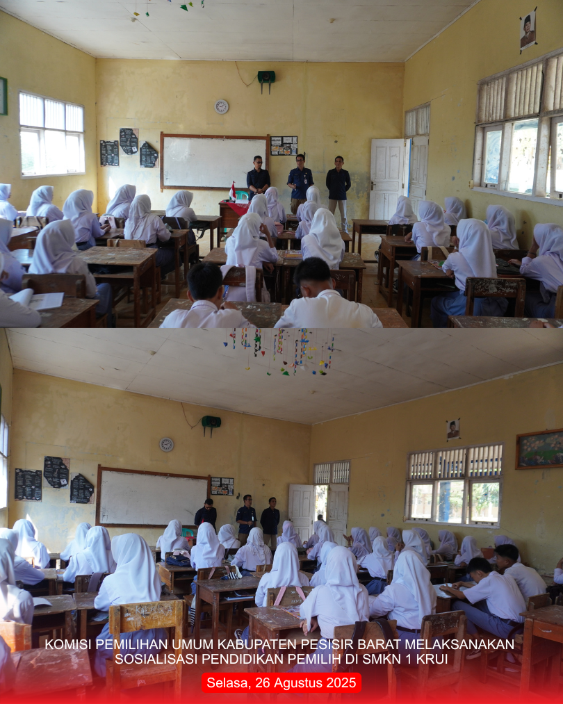 SOSIALISASI PENDIDIKAN PEMILIH DI SMKN 1 KRUI