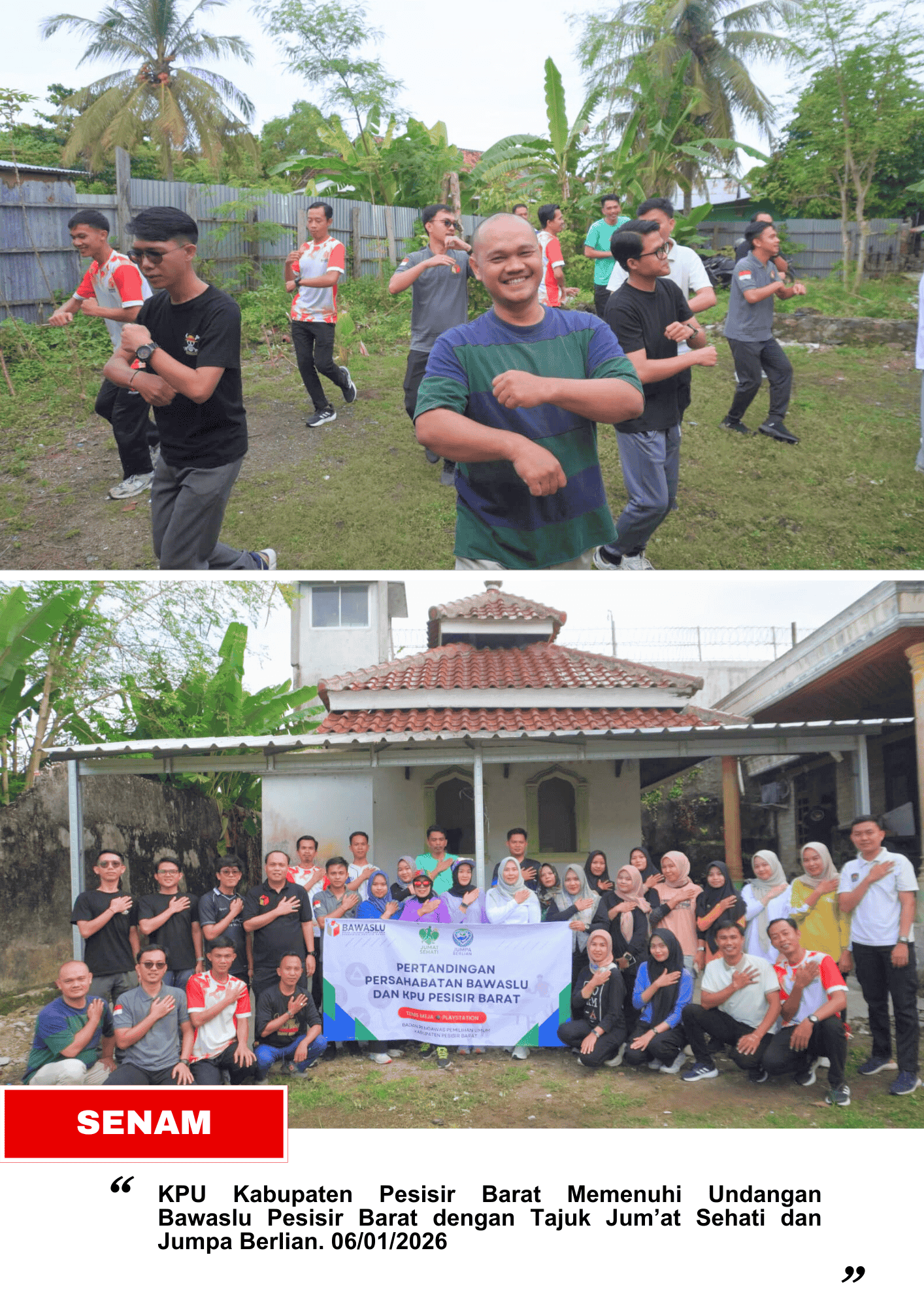 UNDANGAN JUMAT SEHATI DAN JUMPA BERLIAN OLEH BAWASLU KABUPATEN PESISIR BARAT