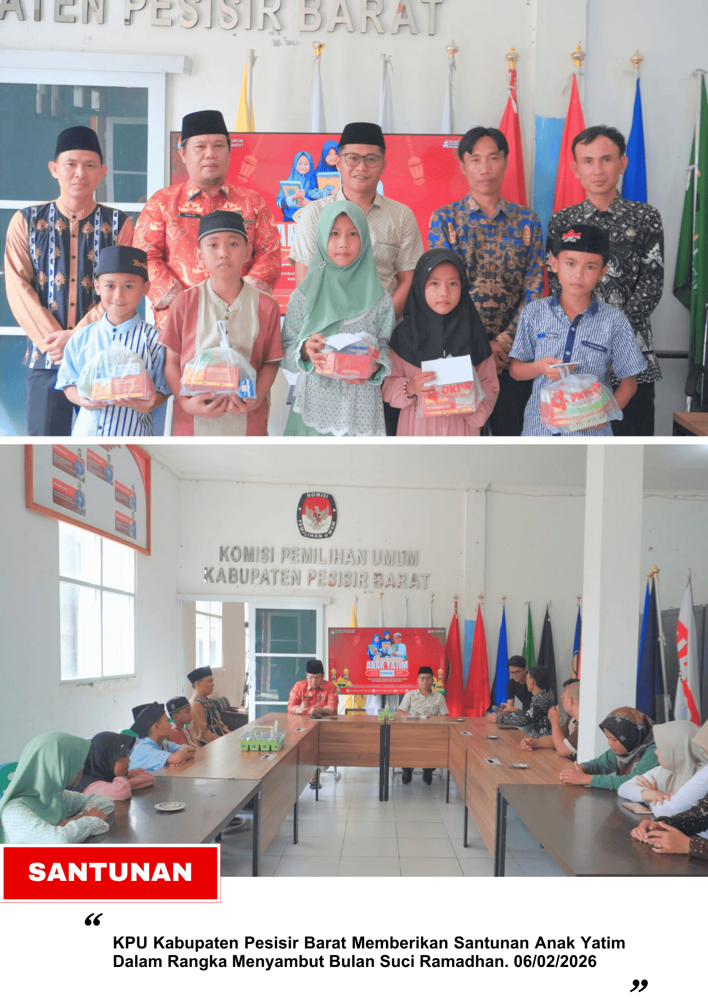 SANTUNAN ANAK YATIM DALAM RANGKA MENYAMBUT BULAN SUCI RAMADHAN