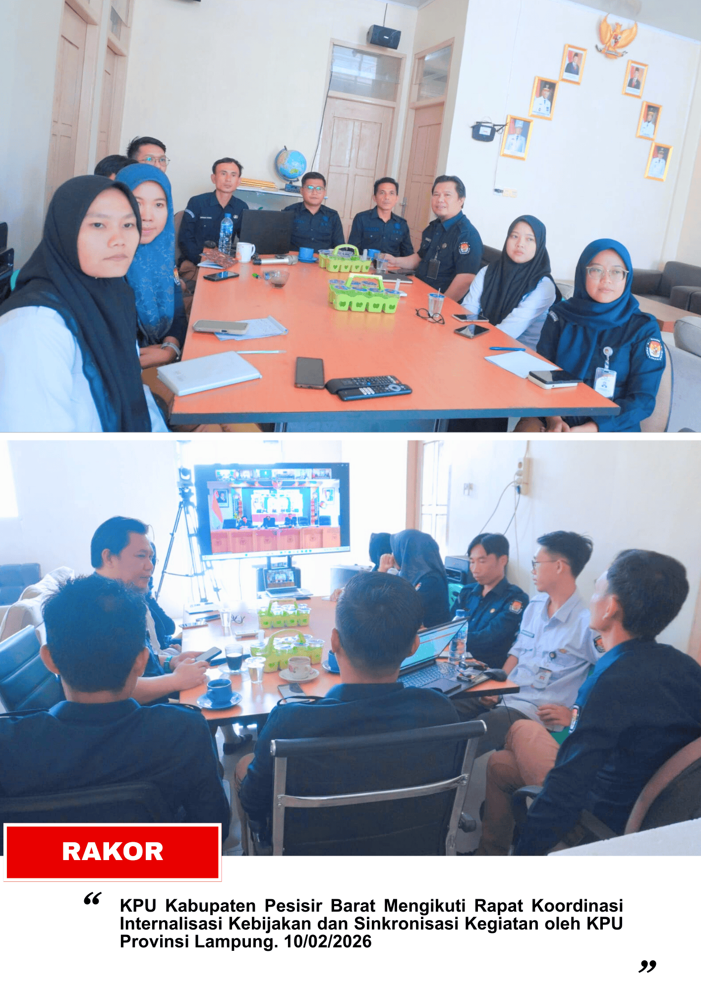 Rapat Koordinasi Internalisasi Kebijakan dan Sinkronisasi Kegiatan oleh KPU Provinsi Lampung
